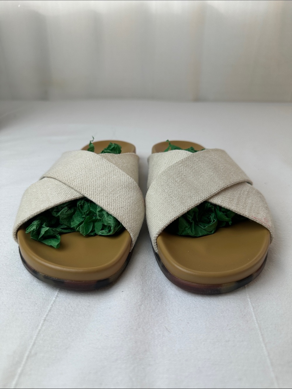 Rothy's Natural Cross-Band Slide Sandals
